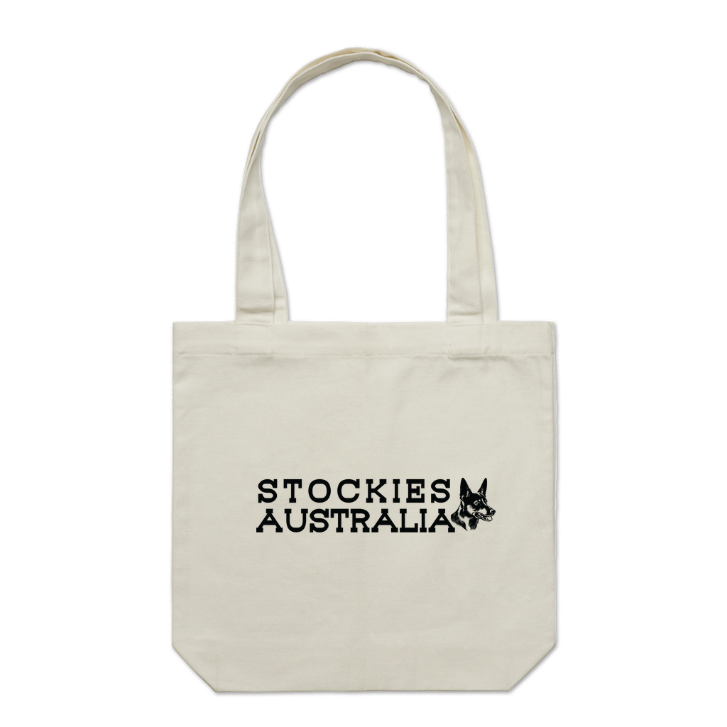 Stockies TShirt 1 Black Stockies Australia Tote Bag