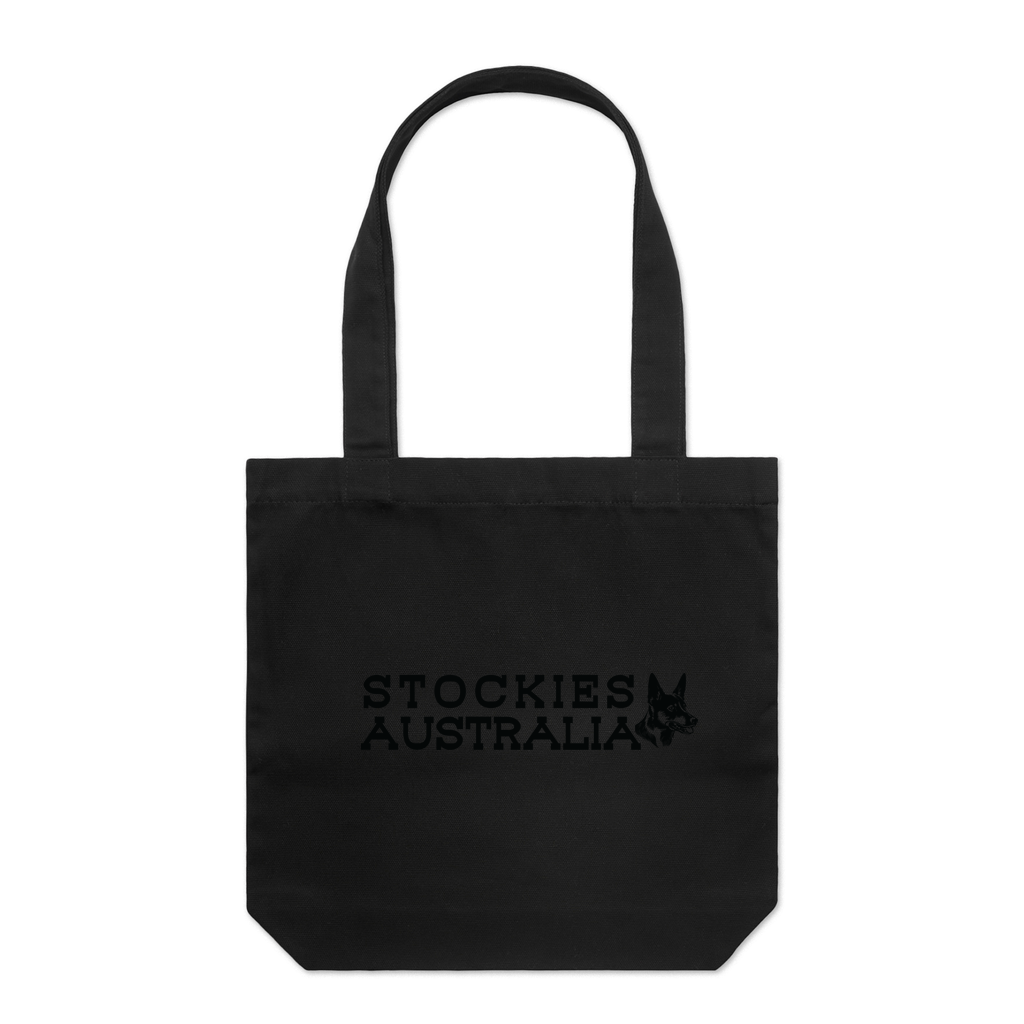 Stockies TShirt 1 Black Stockies Australia Tote Bag